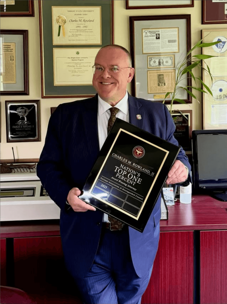 Dayton OVI attorney top 1% award certificate from National Association of Distinguished Counsel